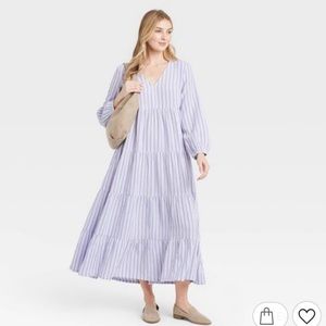 Universal thread balloon long sleeve tiered dress